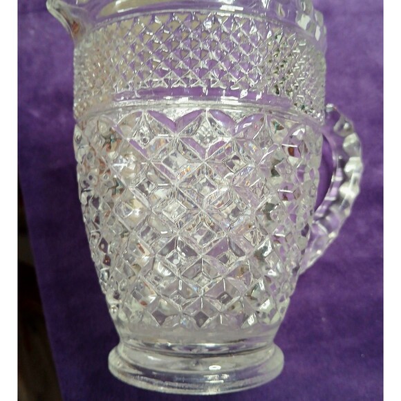 Vtg Clear Glass Anchor-Hocking 5.25 Inch Wexford Pattern Water Juice Pitcher - Picture 4 of 7